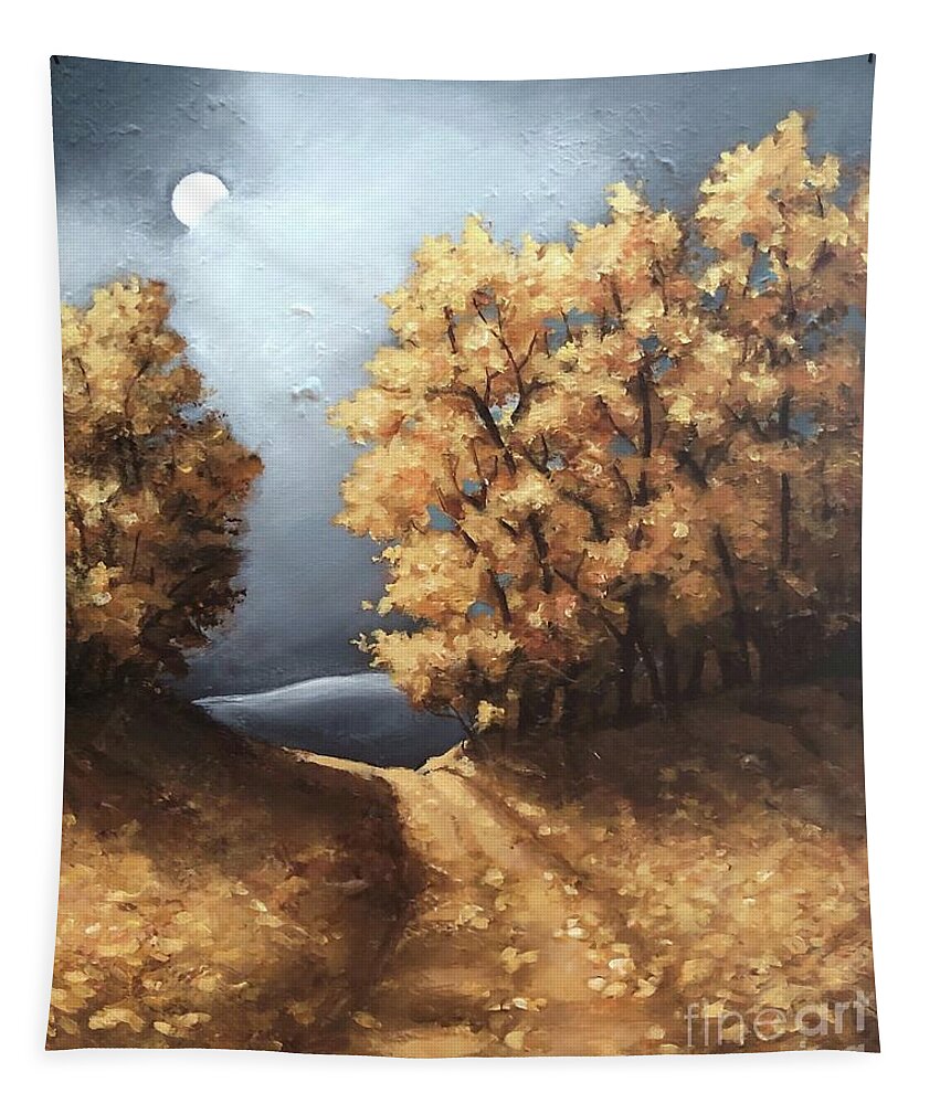 Moonlight Tapestry featuring the painting Moonlight 2 by Inese Poga