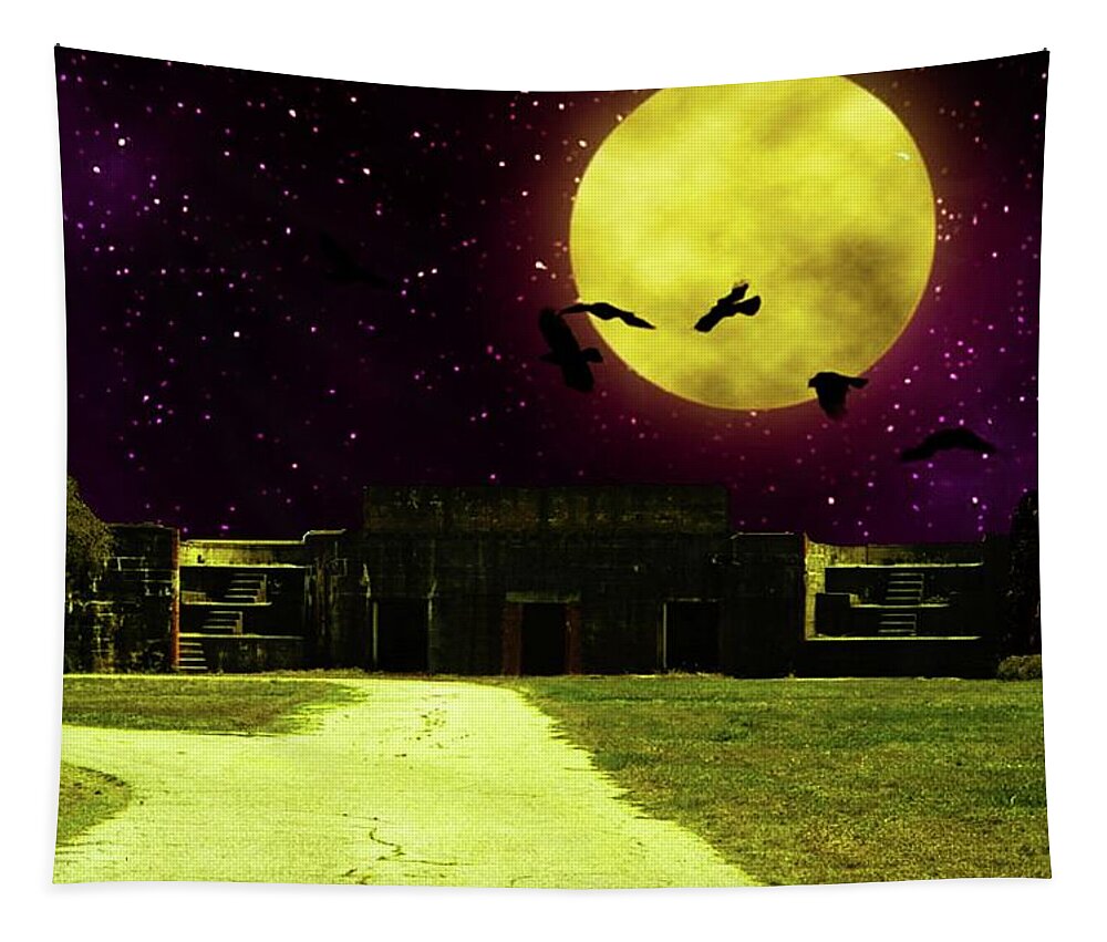 Edit This 48 Tapestry featuring the mixed media Moonlight Mystery by Teresa Trotter