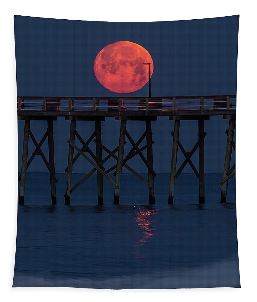 Fullmoon Tapestry featuring the photograph Moonset by Nick Noble