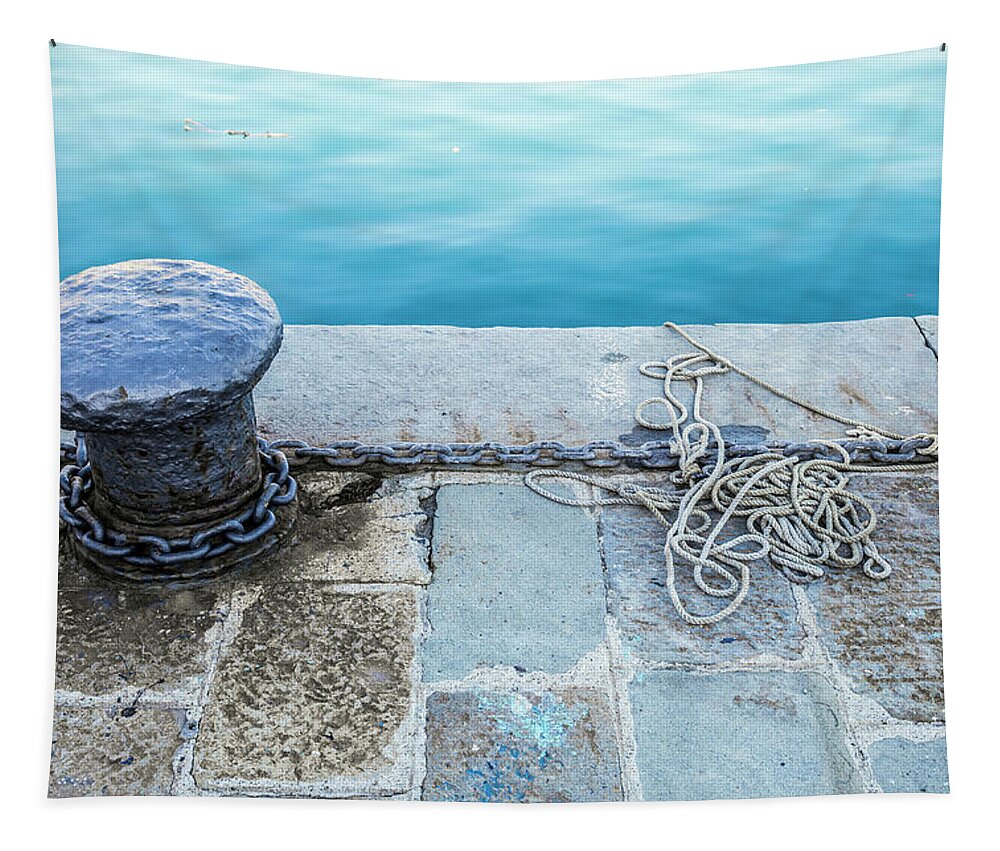 Nautical Tapestry featuring the photograph Mooring bollard by Fabiano Di Paolo