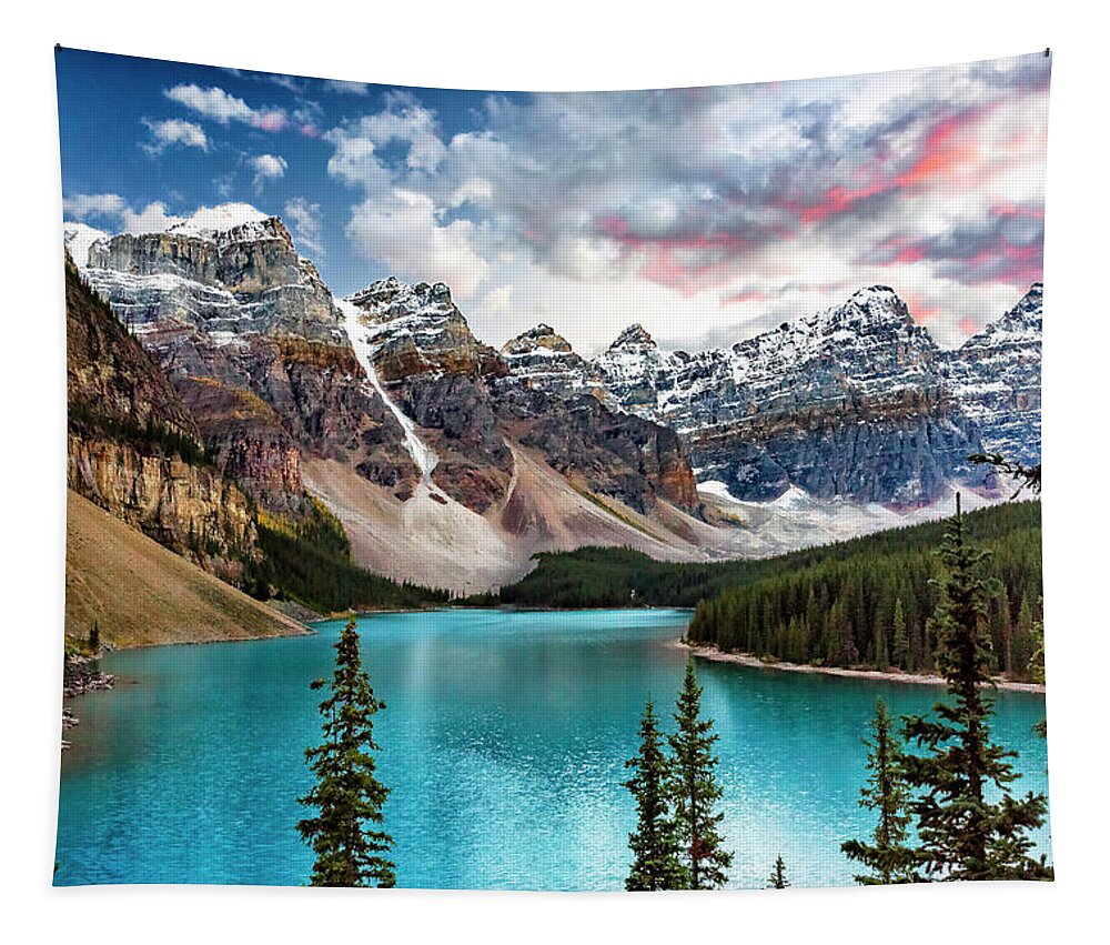 Canada Tapestry featuring the photograph Moraine Lake by Gary Johnson