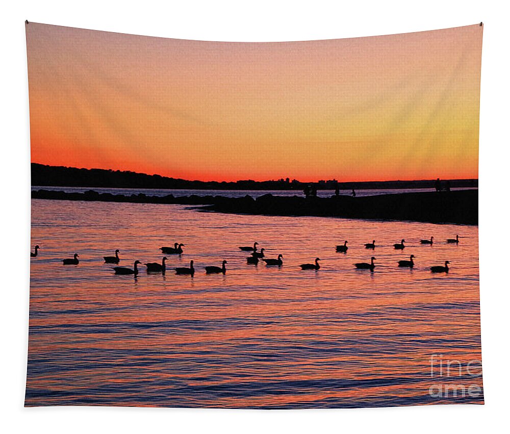 Sunrise Tapestry featuring the photograph Morgan Memorial Park by Jeff Breiman