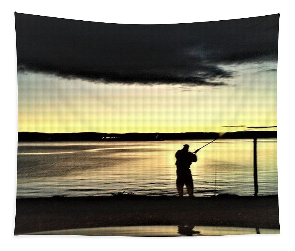Fisherman Tapestry featuring the photograph Morning Cast by Irene Czys