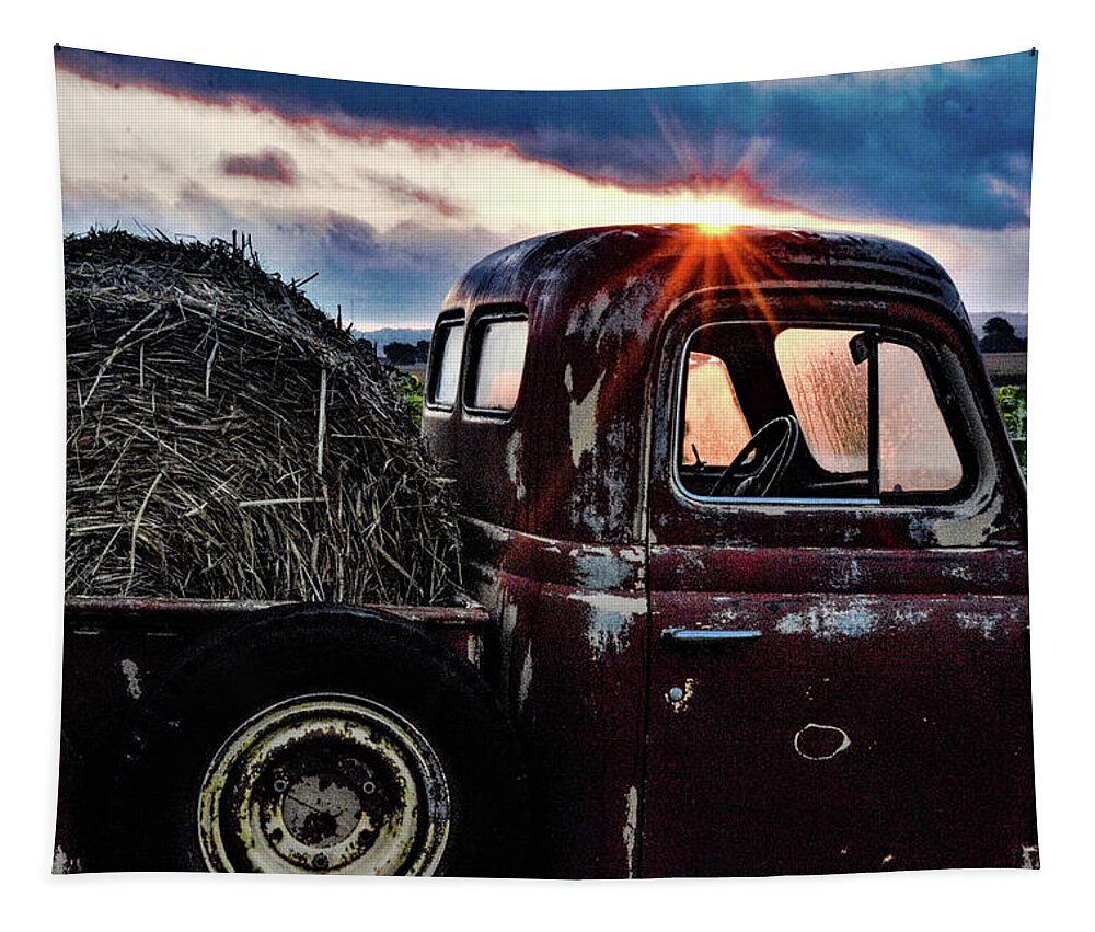 Period Pickup Truck Tapestry featuring the photograph Morning Glaze by Addison Likins