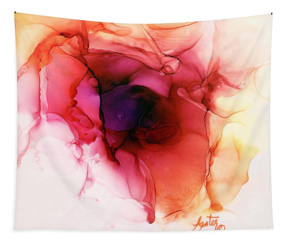 Morning Rose Tapestry featuring the painting Morning Rose by Daniela Easter