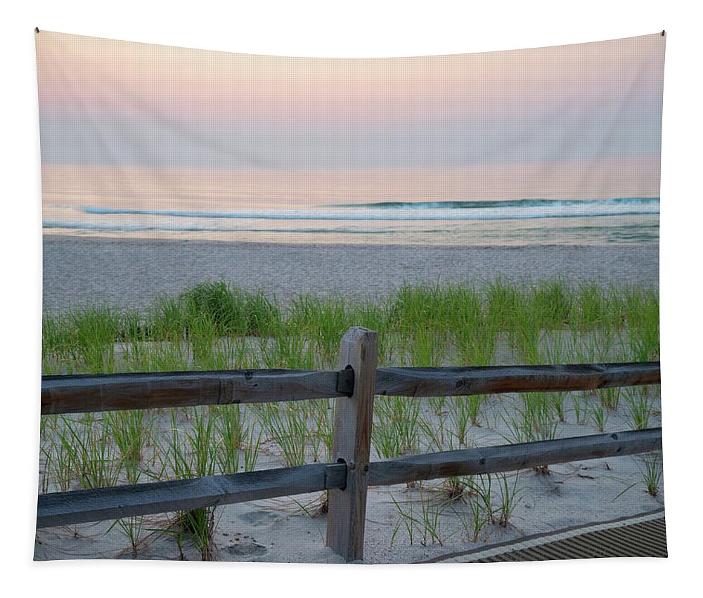 Beach Tapestry featuring the photograph Morning Waves on the Jersey Shore by Matthew DeGrushe