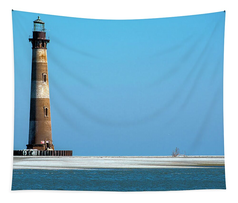 Morris Island Tapestry featuring the photograph Morris Island Lighthouse 3 by WAZgriffin Digital