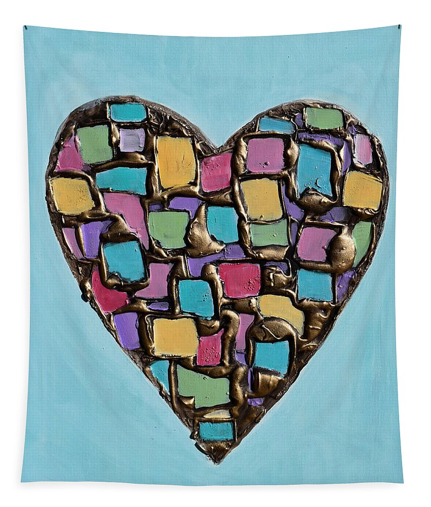 Heart Tapestry featuring the painting Mosaic Heart by Amanda Dagg