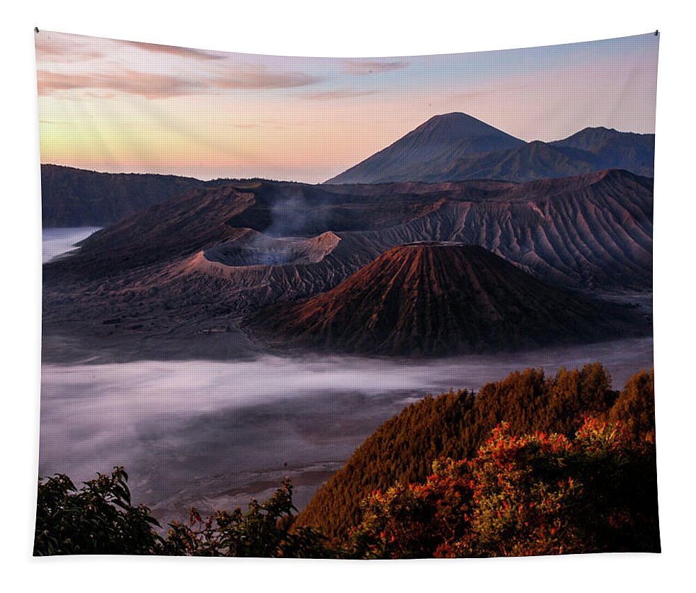 Mount Tapestry featuring the photograph Kingdom Of Fire - Mount Bromo, Java. Indonesia by Earth And Spirit