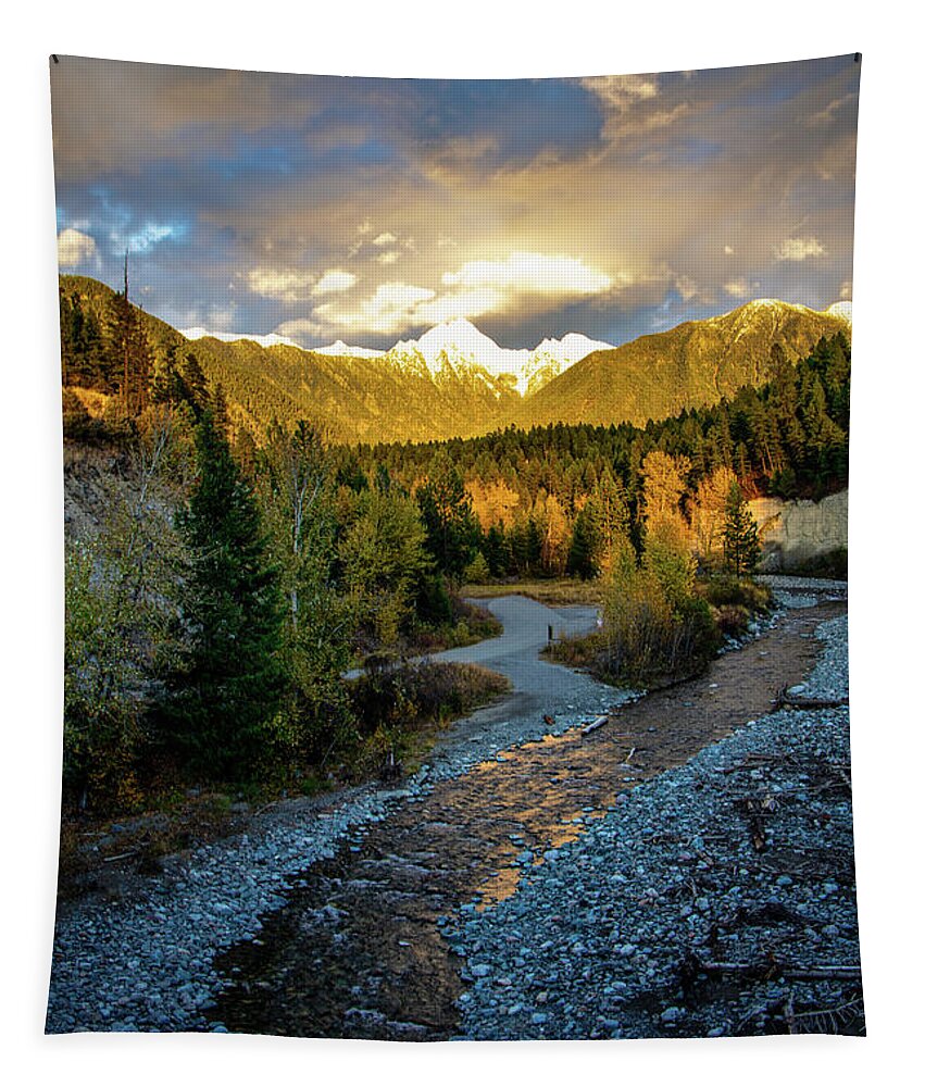 Landscape Tapestry featuring the photograph Mount Fisher Glow by Thomas Nay