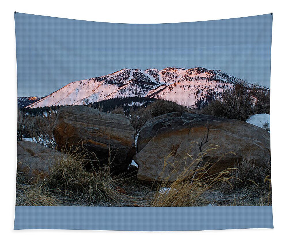 Mount Rose Tapestry featuring the photograph Mount Rose Alpenglow by Ron Long Ltd Photography