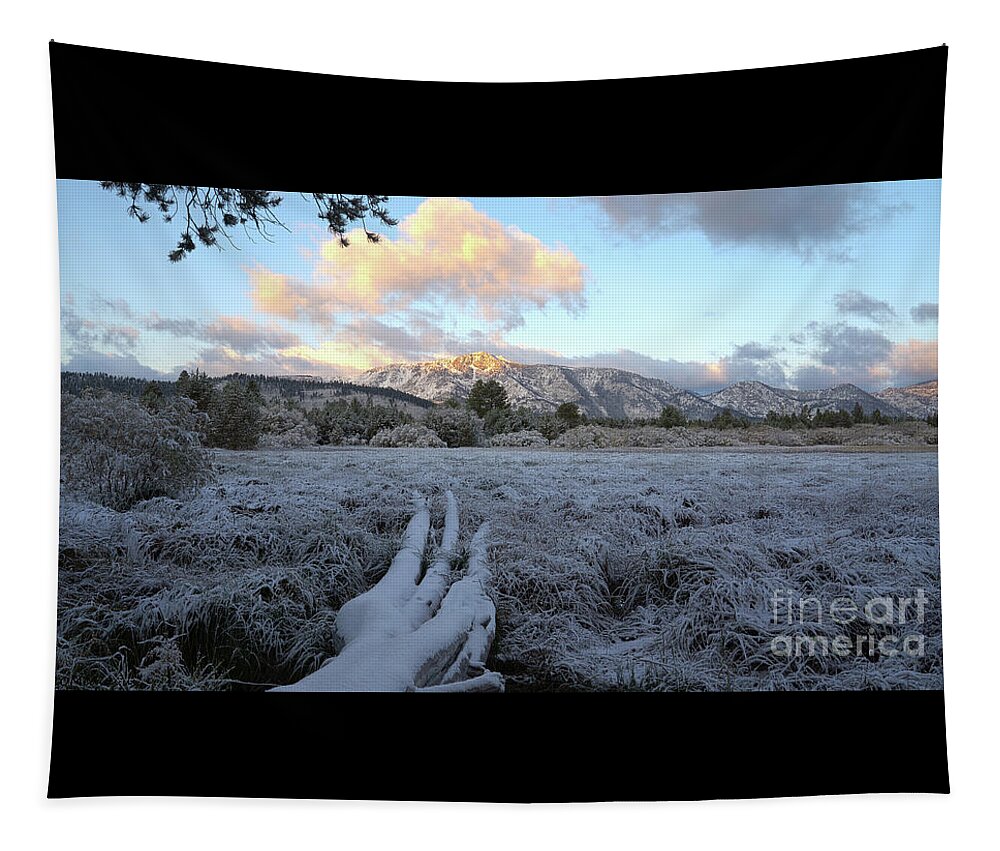 Mount Tallac California Tapestry featuring the photograph Mount Tallac sunrise, El Dorado National Forest, California, U. S. A. by PROMedias US