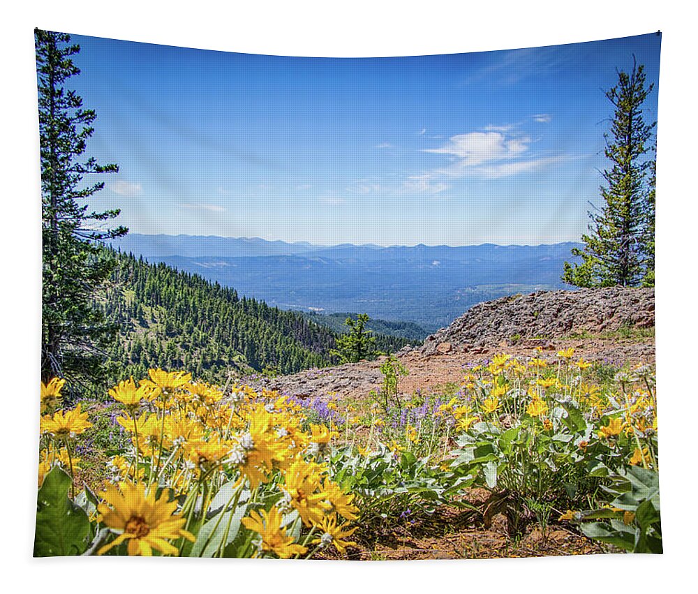 2017 Tapestry featuring the photograph Mountain Flowers by Gerri Bigler