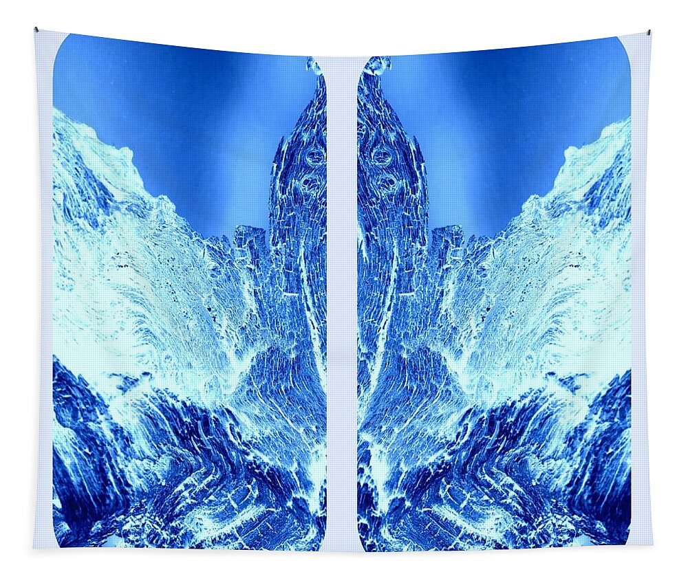 Mountain Ice Tapestry featuring the digital art Mountain Ice Collage by Loraine Yaffe