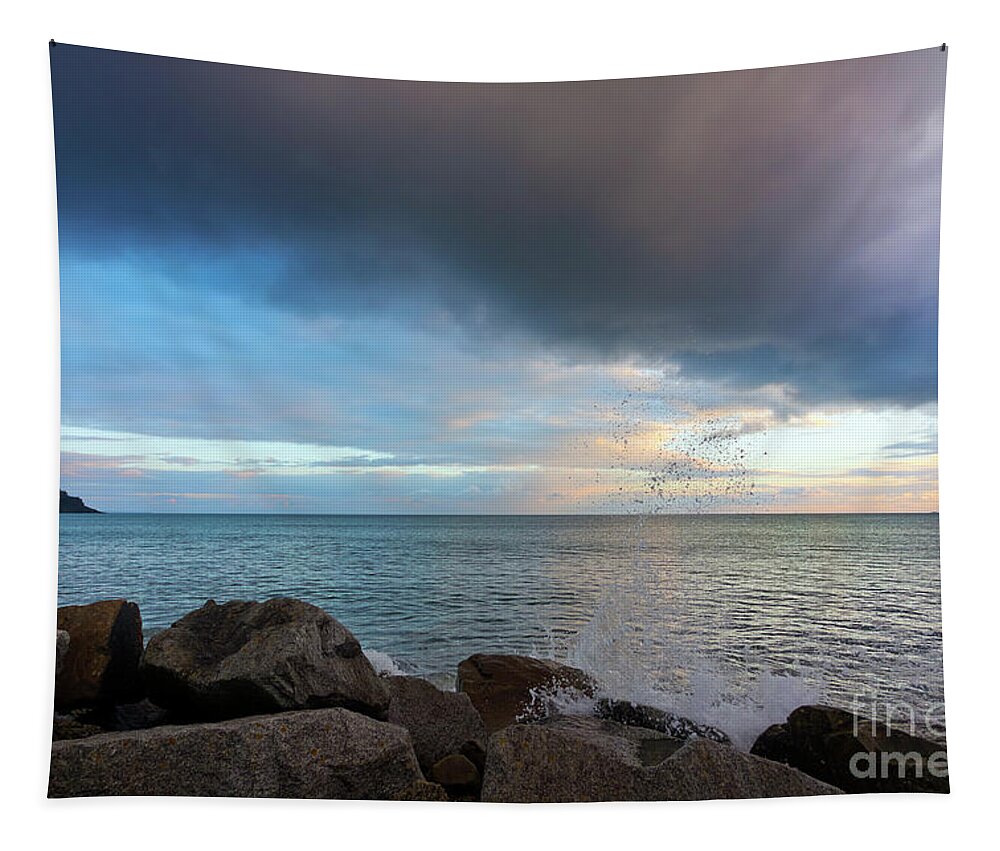 St Michael's Mount Tapestry featuring the photograph Mounts Bay Sunset by Terri Waters