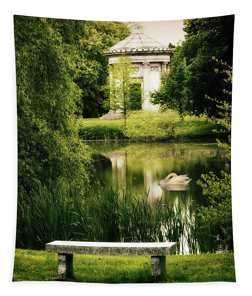 Woodlawn Cemetery Tapestry featuring the photograph Mournful Reflections by Jessica Jenney