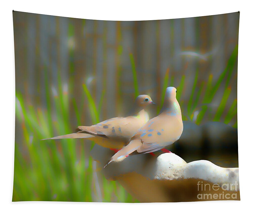 Doves Tapestry featuring the photograph Mourning Doves by Alison Belsan Horton