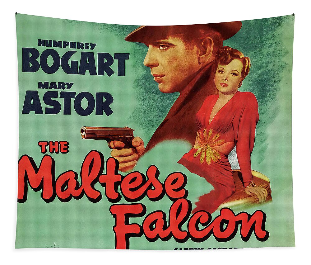 Maltese Tapestry featuring the mixed media Movie poster for ''The Maltese Falcon'', 1941 by Stars on Art