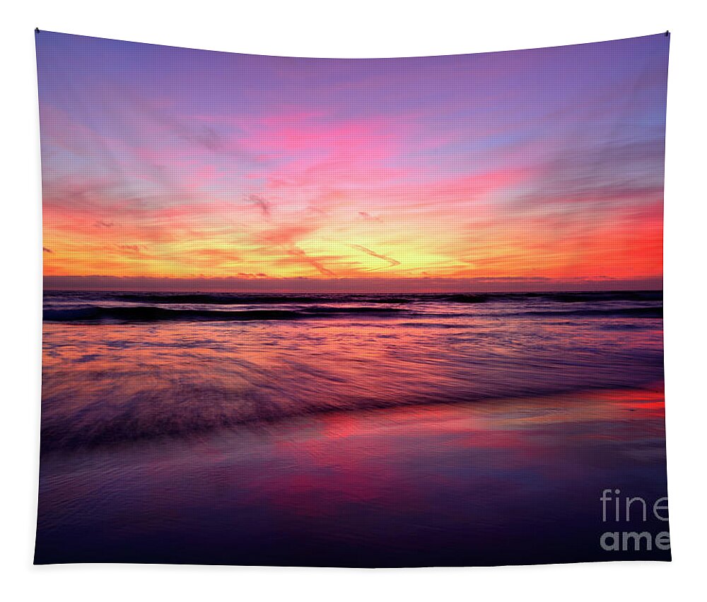 Oceanside Tapestry featuring the photograph Moving Waves Of Light Oceanside by John F Tsumas