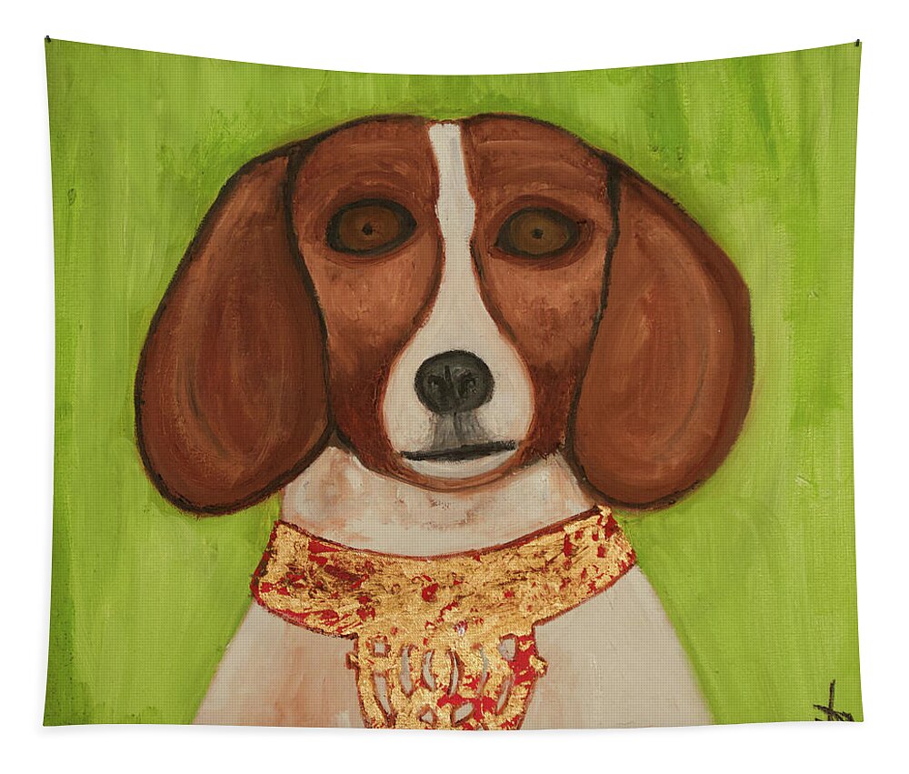 Dogs Tapestry featuring the painting Ms Fink by Anita Hummel