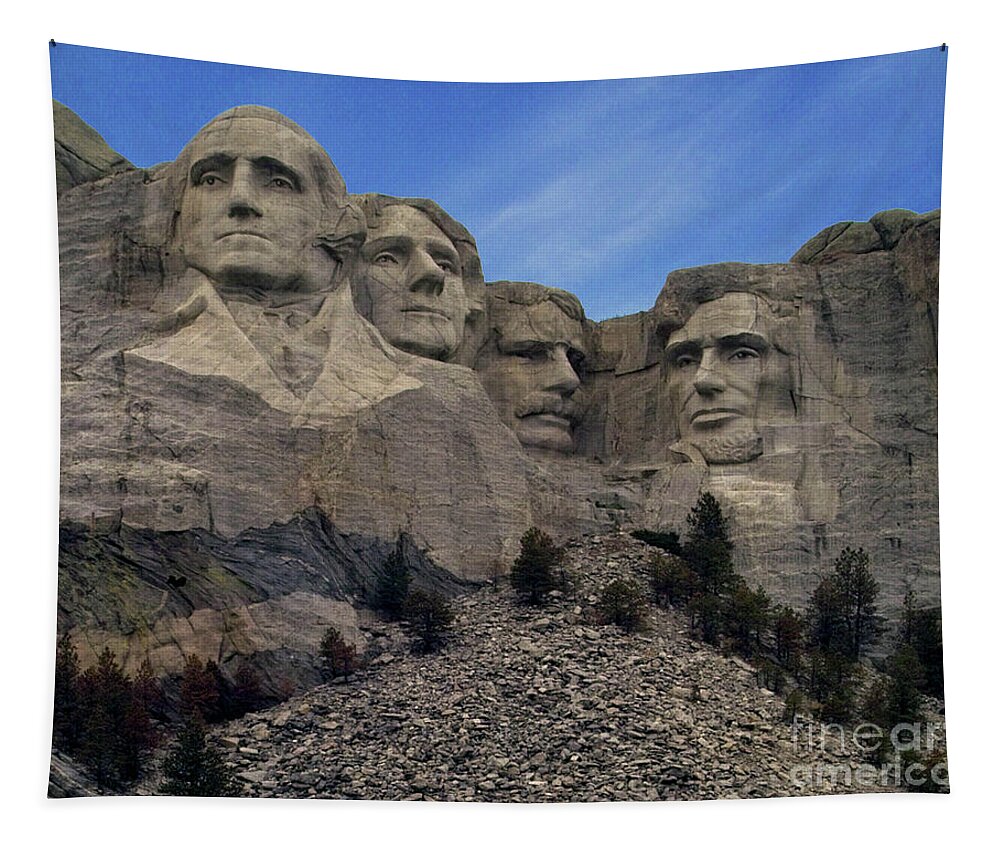 Monument Tapestry featuring the photograph Mt Rushmore by Kimberly Blom-Roemer