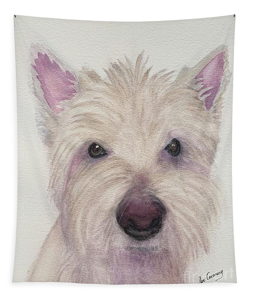West Highland White Terrier Tapestry featuring the painting Much Loved Simon by Sue Carmony