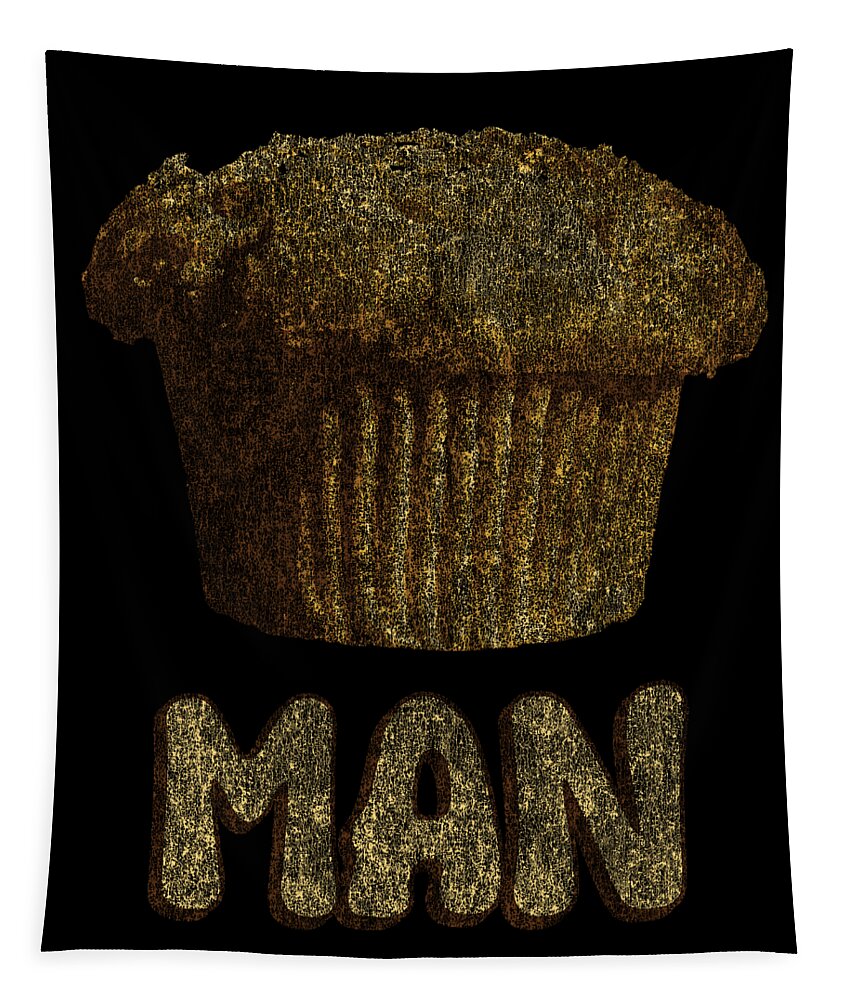 Funny Tapestry featuring the digital art Muffin Man Retro by Flippin Sweet Gear