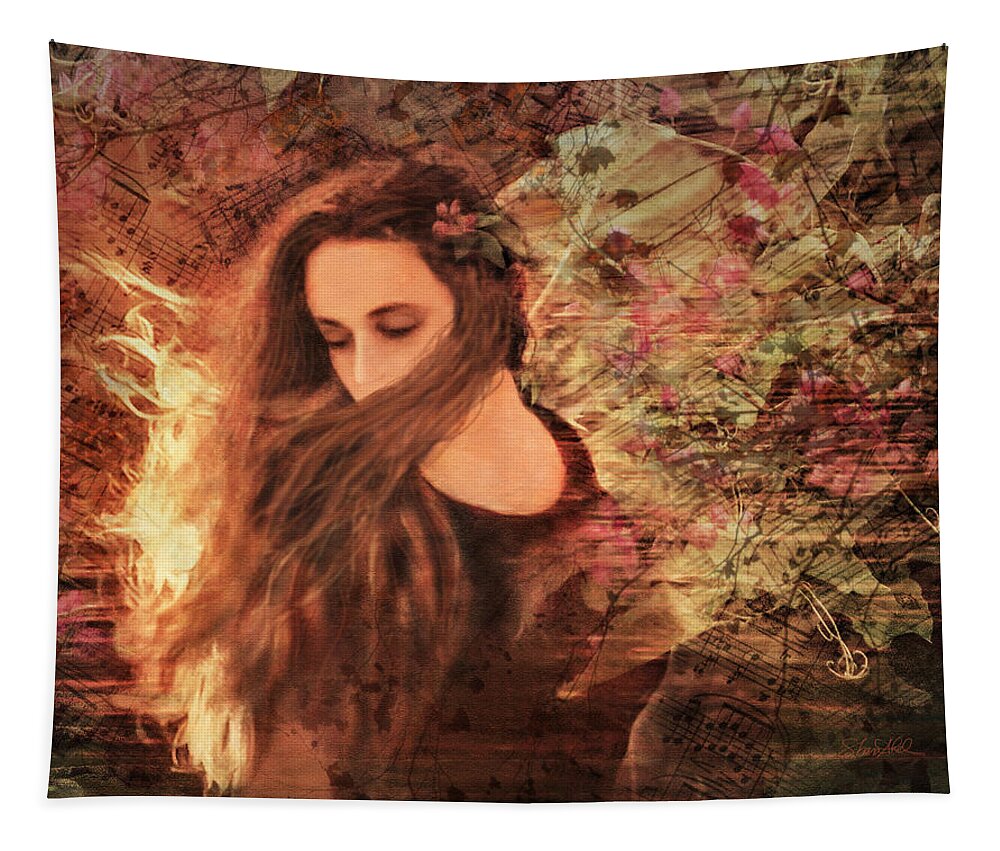 Music Tapestry featuring the photograph Music Masked in the Wind by Shara Abel
