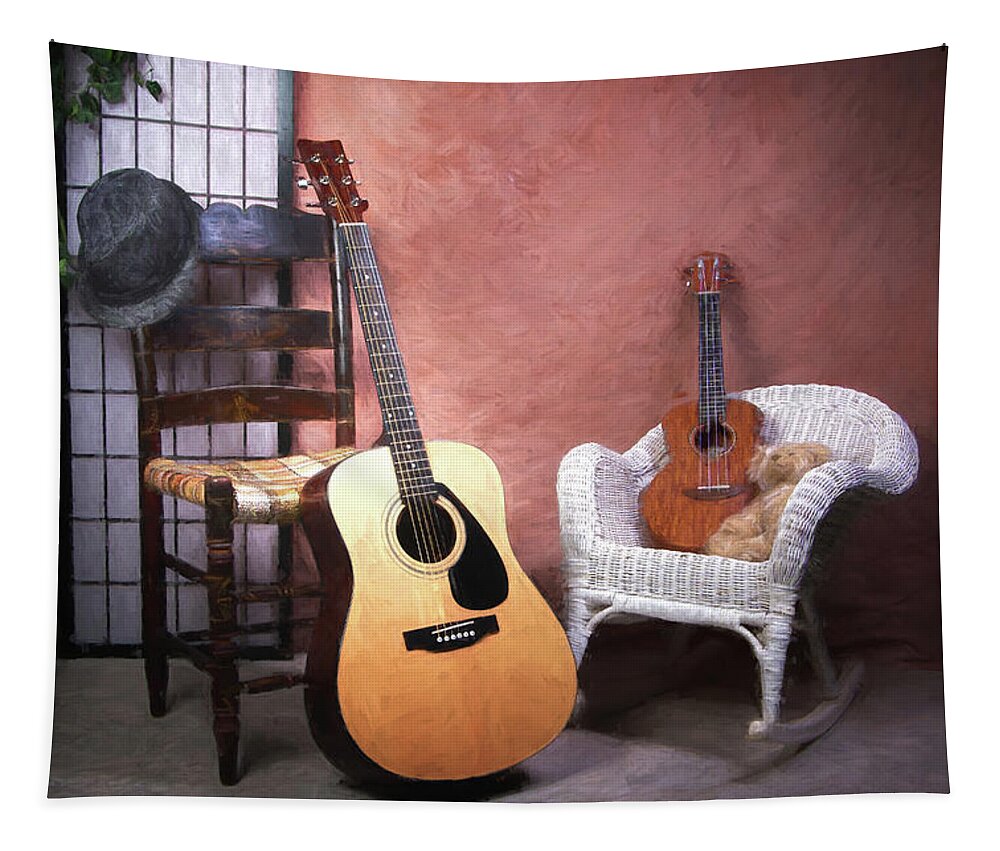 Guitar Tapestry featuring the photograph Musical Chairs by Tom Mc Nemar