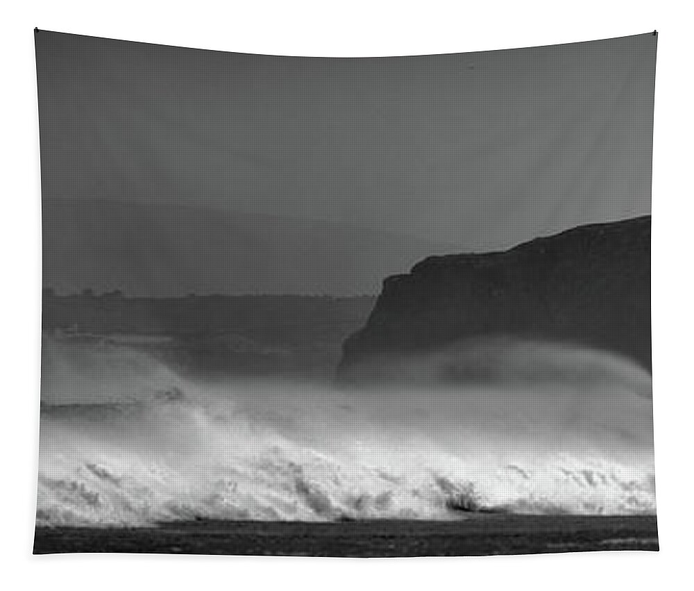 Mussenden Tapestry featuring the photograph Mussenden Waves by Nigel R Bell