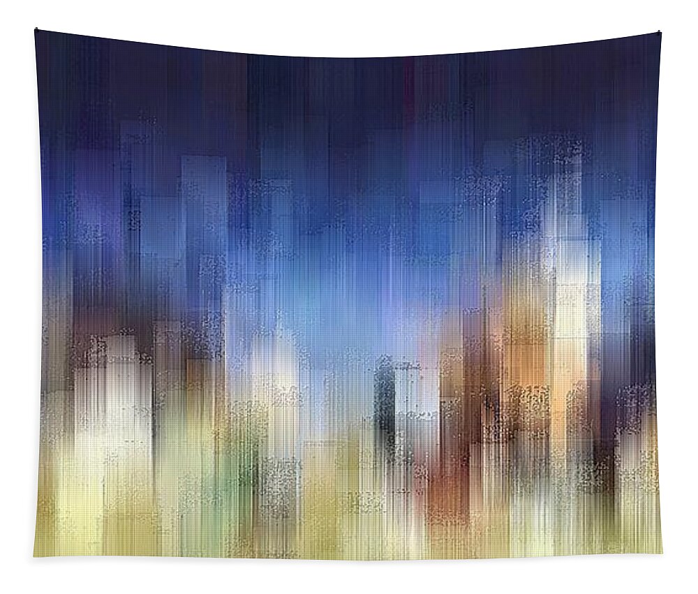 City Tapestry featuring the digital art My City Dreams by David Manlove