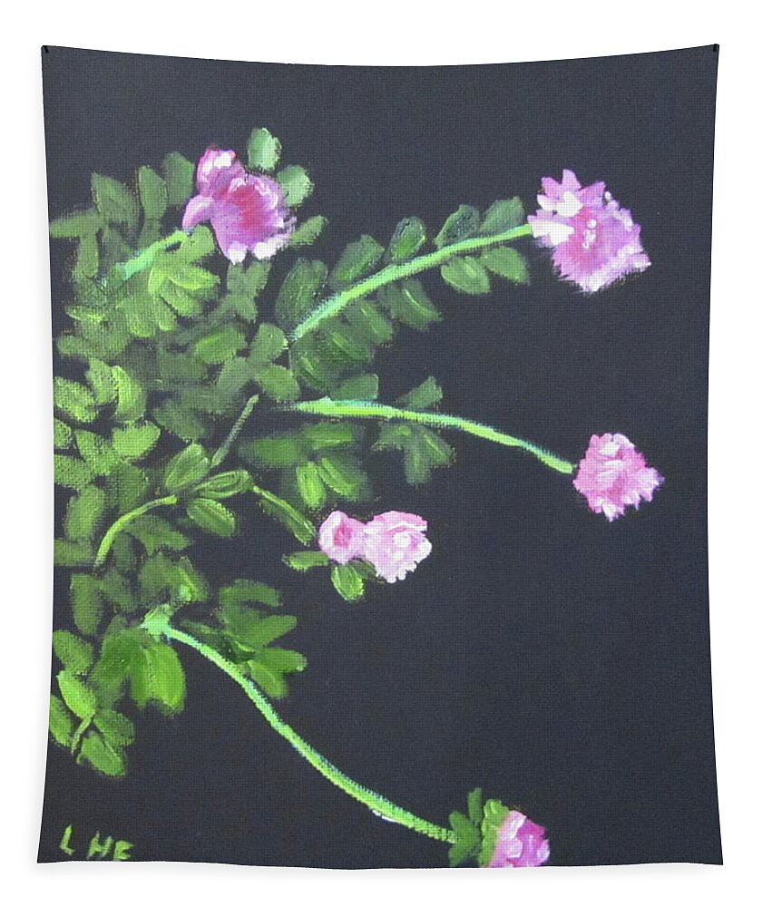 Flowers Tapestry featuring the painting My peonies by Linda Feinberg