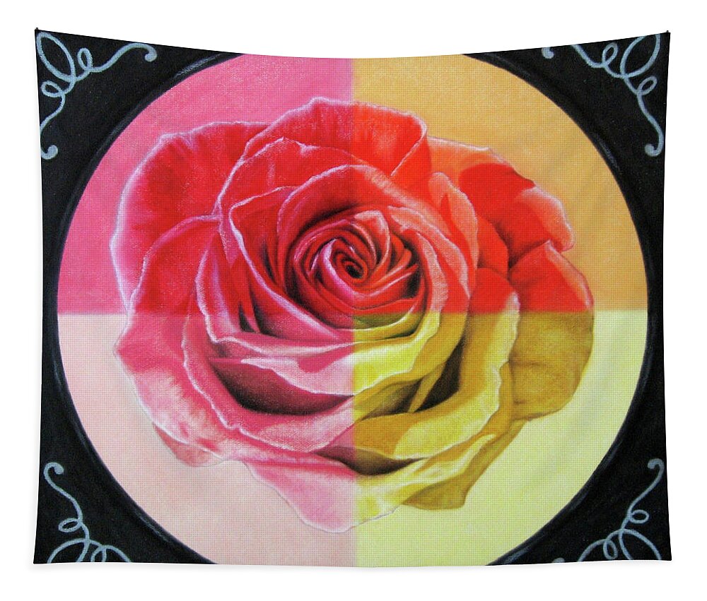 Rose Tapestry featuring the painting My Rose by Lynet McDonald