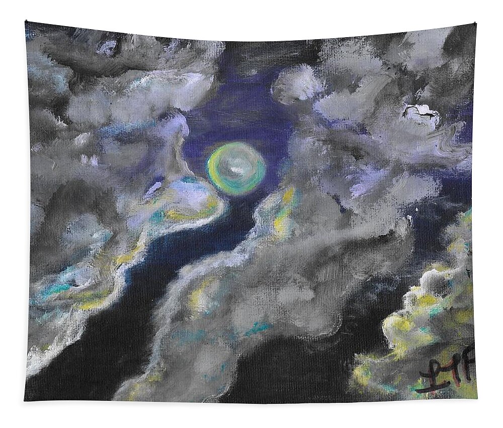 Moon Tapestry featuring the painting Mysterious Night by Esoteric Gardens KN