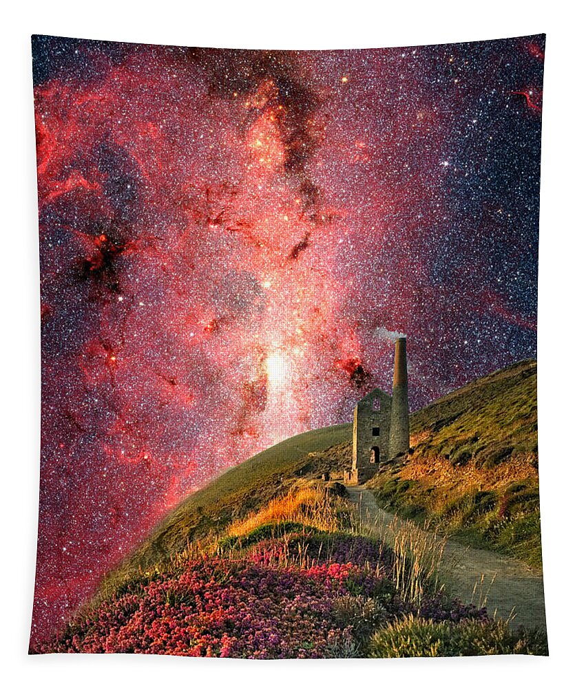 Cornwall Tapestry featuring the digital art Mystical Milky Way by Ally White