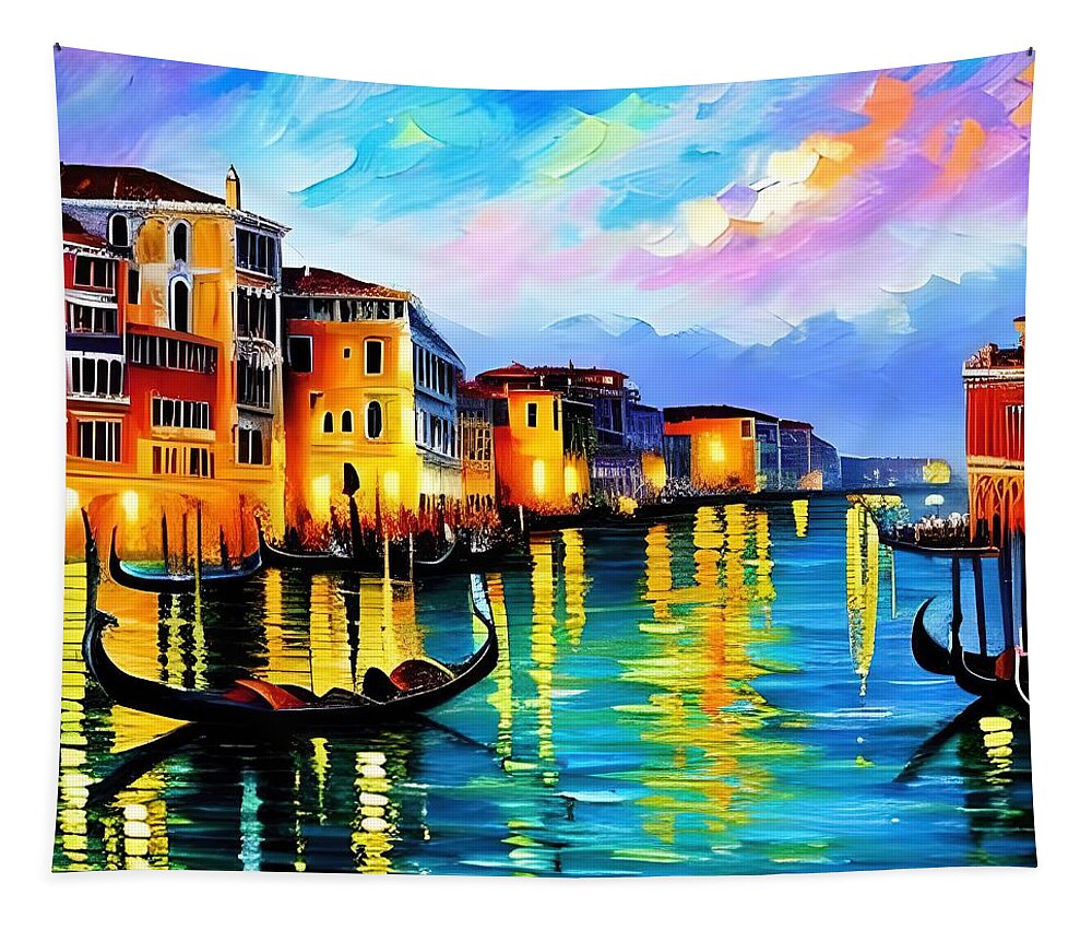Canals Tapestry featuring the photograph Mystical Venice by Paulo Goncalves