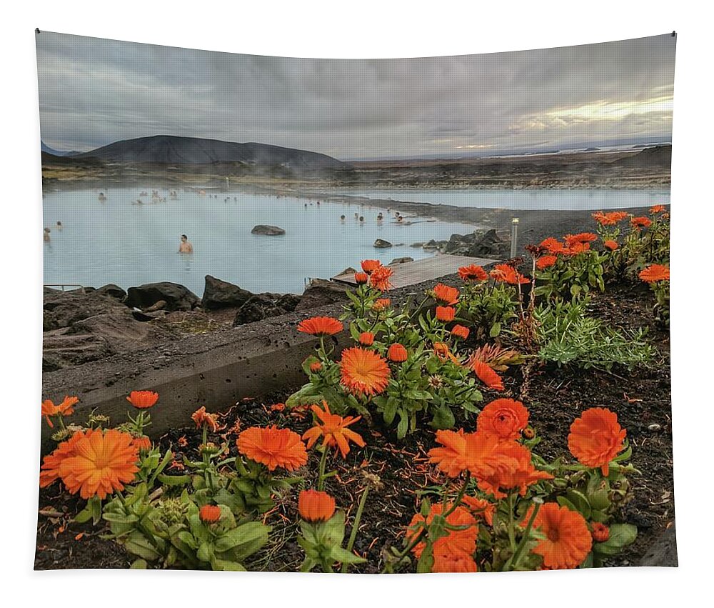 Myvatn Tapestry featuring the photograph Myvatn Hot Springs Iceland by Yvonne Jasinski