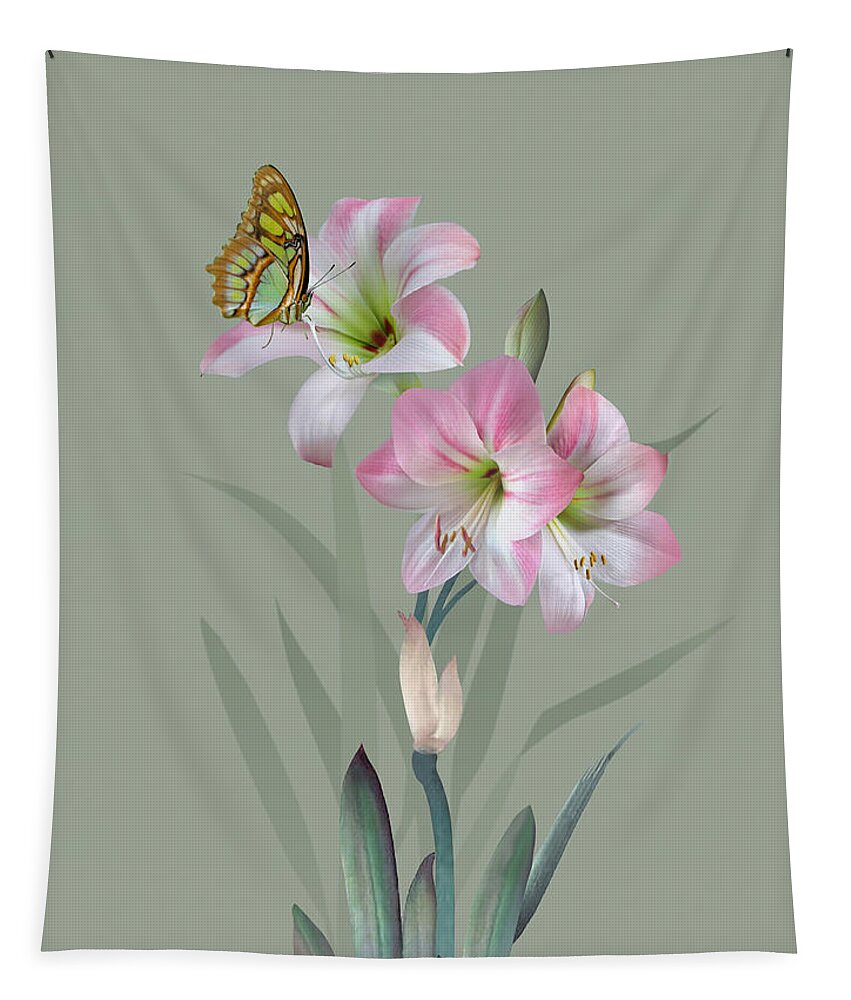 Flower Tapestry featuring the digital art Naked Lady by M Spadecaller