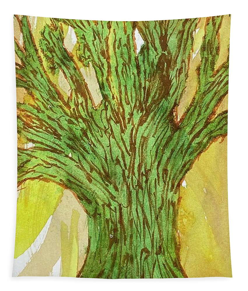 Trees Tapestry featuring the painting Naked Trees #4 by Anjel B Hartwell