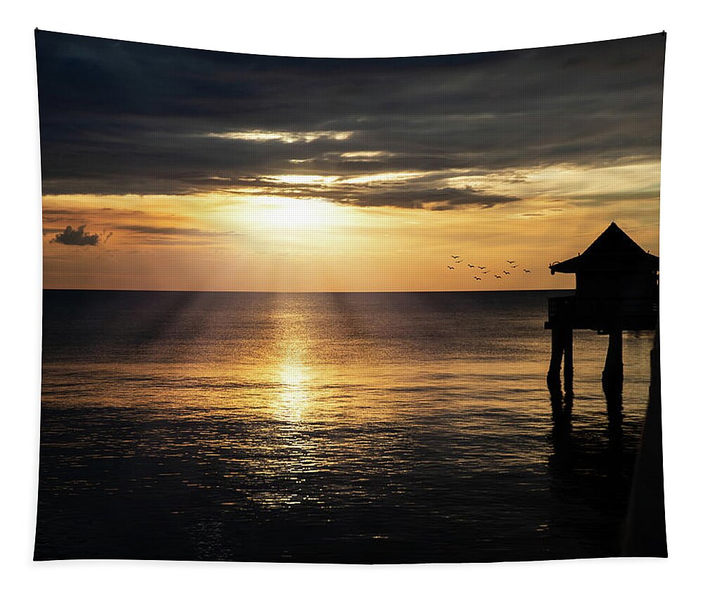 Florida Tapestry featuring the photograph Naples Sunset by Ed Taylor