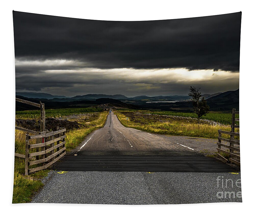 Scotland Tapestry featuring the photograph Narrow Highland Road Near Loch Ness In Scotland by Andreas Berthold