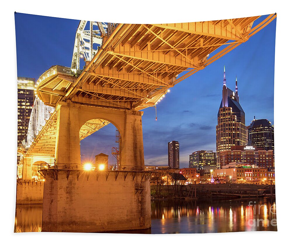 Nashville Tapestry featuring the photograph Nashville Bridge III by Brian Jannsen