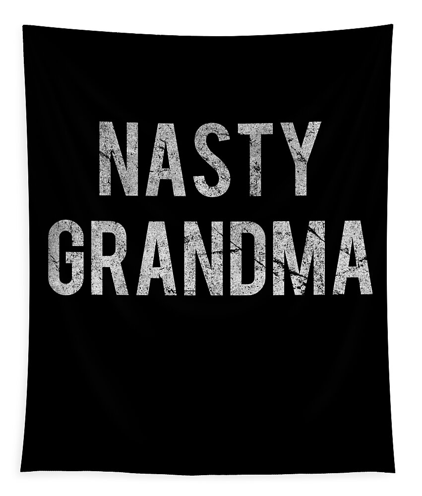 Funny Tapestry featuring the digital art Nasty Grandma Retro by Flippin Sweet Gear