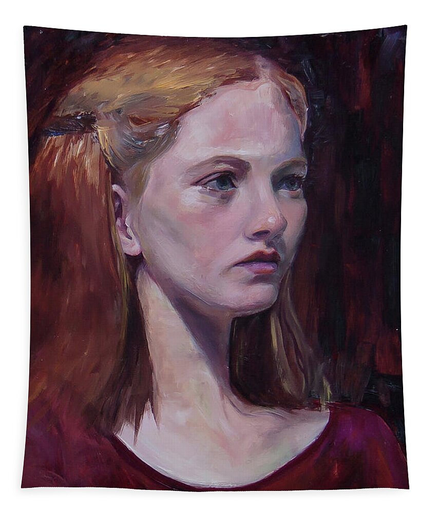 Portrait From Life Tapestry featuring the painting Natalie by Nila Jane Autry