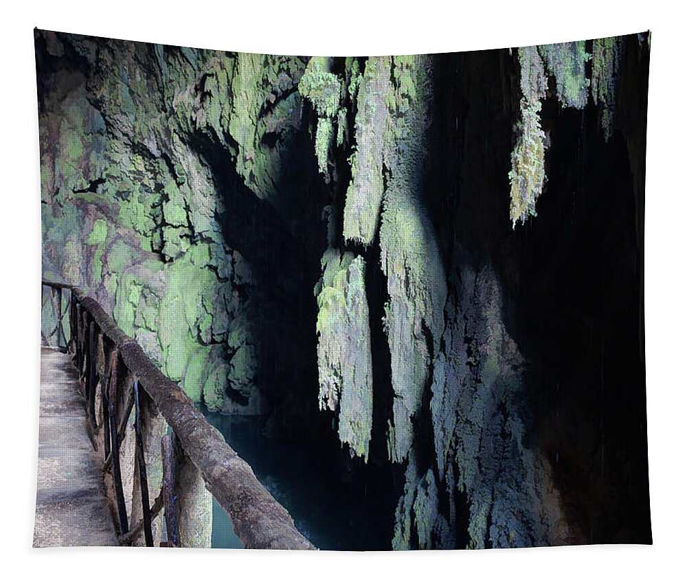 Canvas Tapestry featuring the photograph Natural park of the monastery of Piedra - Des-saturated Edition by Jordi Carrio Jamila