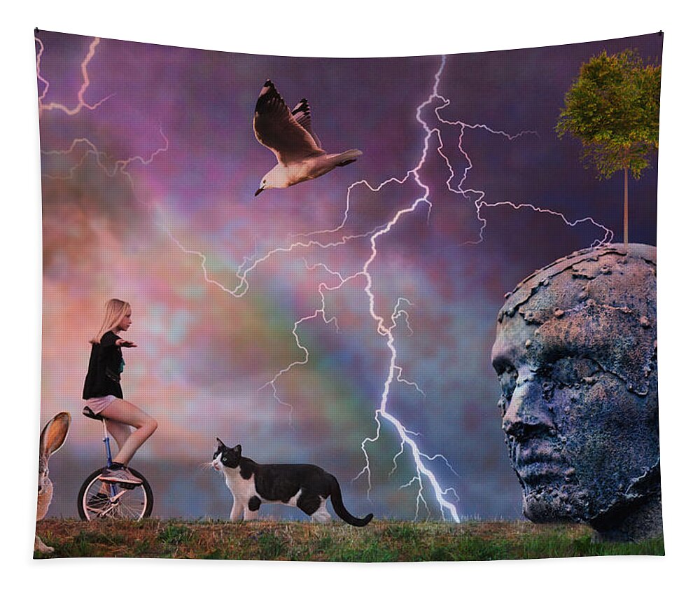 Fantasy Tapestry featuring the digital art Nature's Playground by Ally White