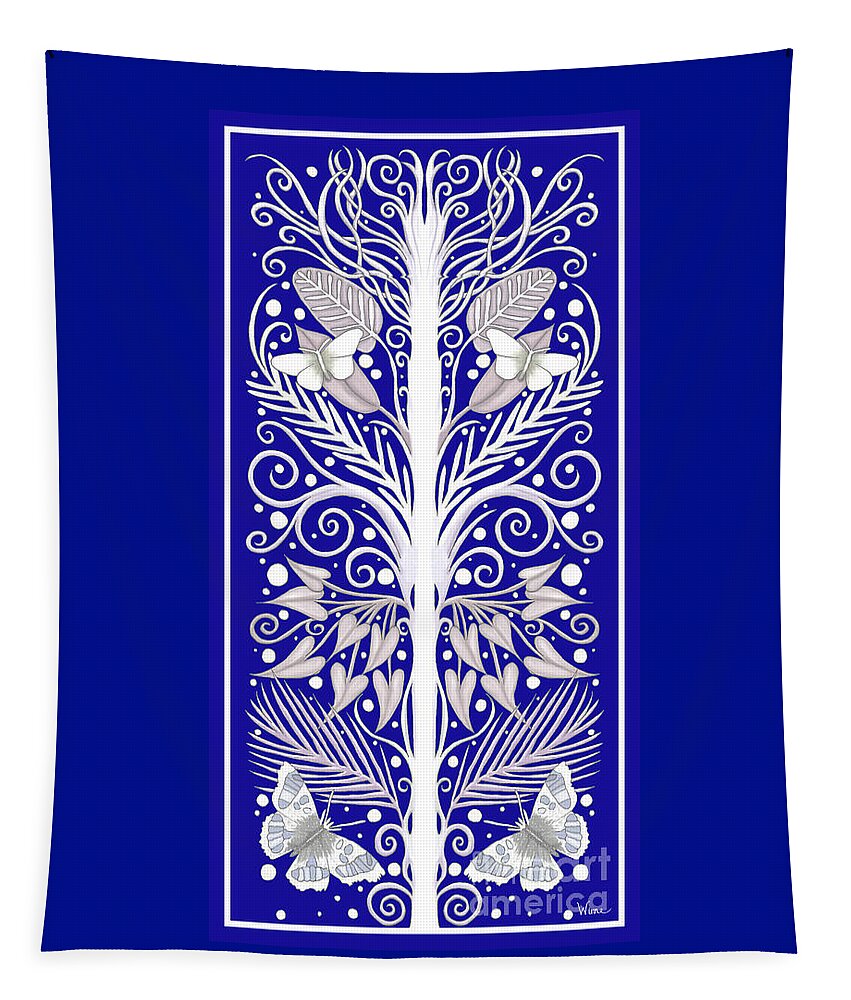 Blue Period Tapestry featuring the tapestry - textile Navy, White and Tan French Inspired Home Decor Design by Lise Winne