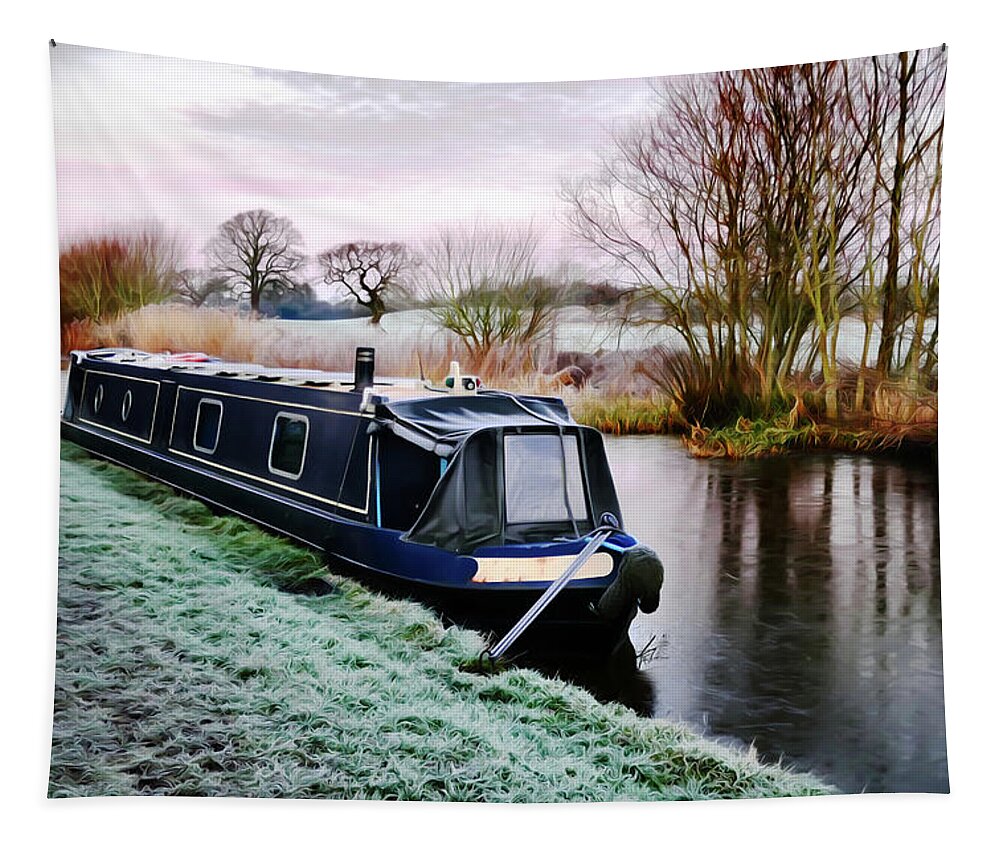 Canal Tapestry featuring the photograph nb Cardinal Wolsey at rest by Ian Hutson