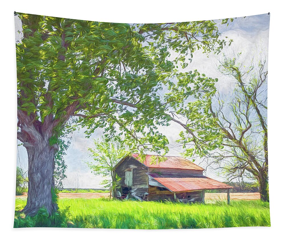 Barn Tapestry featuring the photograph NC Barn Painted by John Kirkland