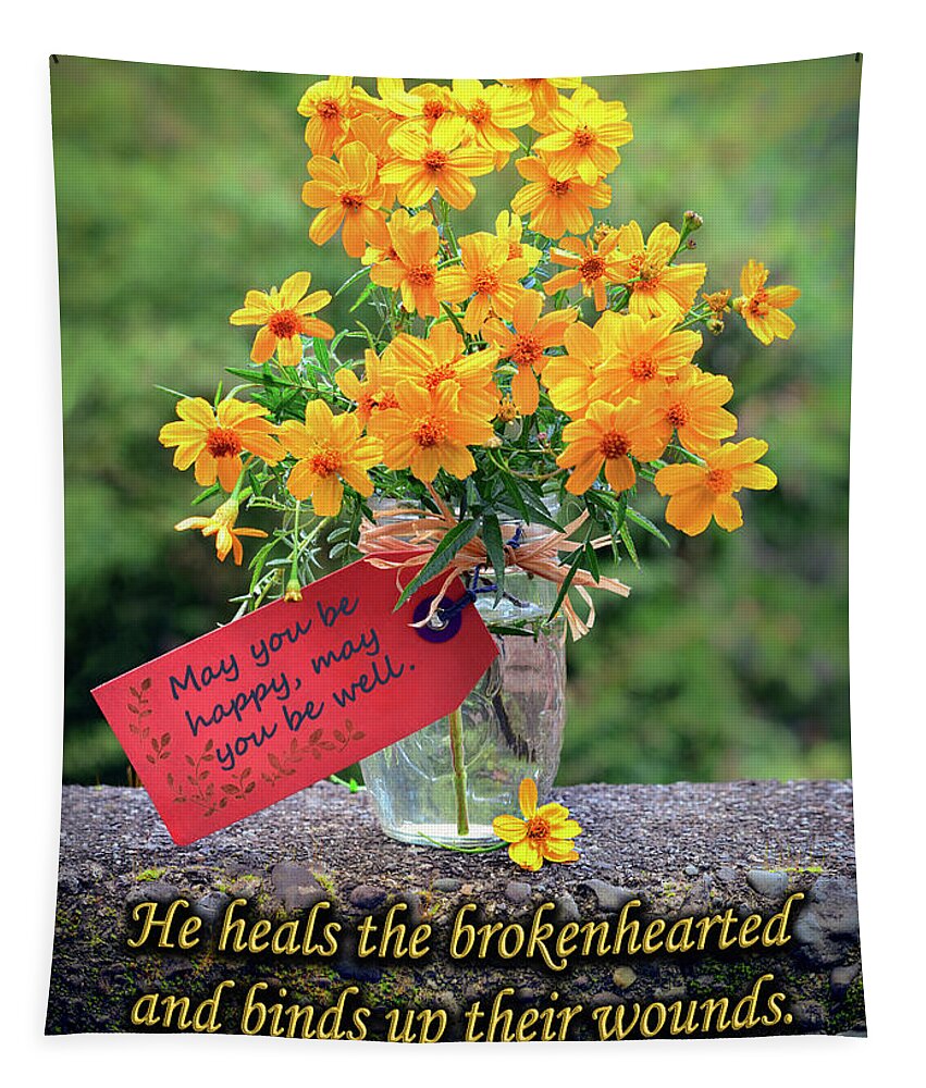 Bouquet Tapestry featuring the photograph Neighbor's Bouquet of Comfort by Brian Tada